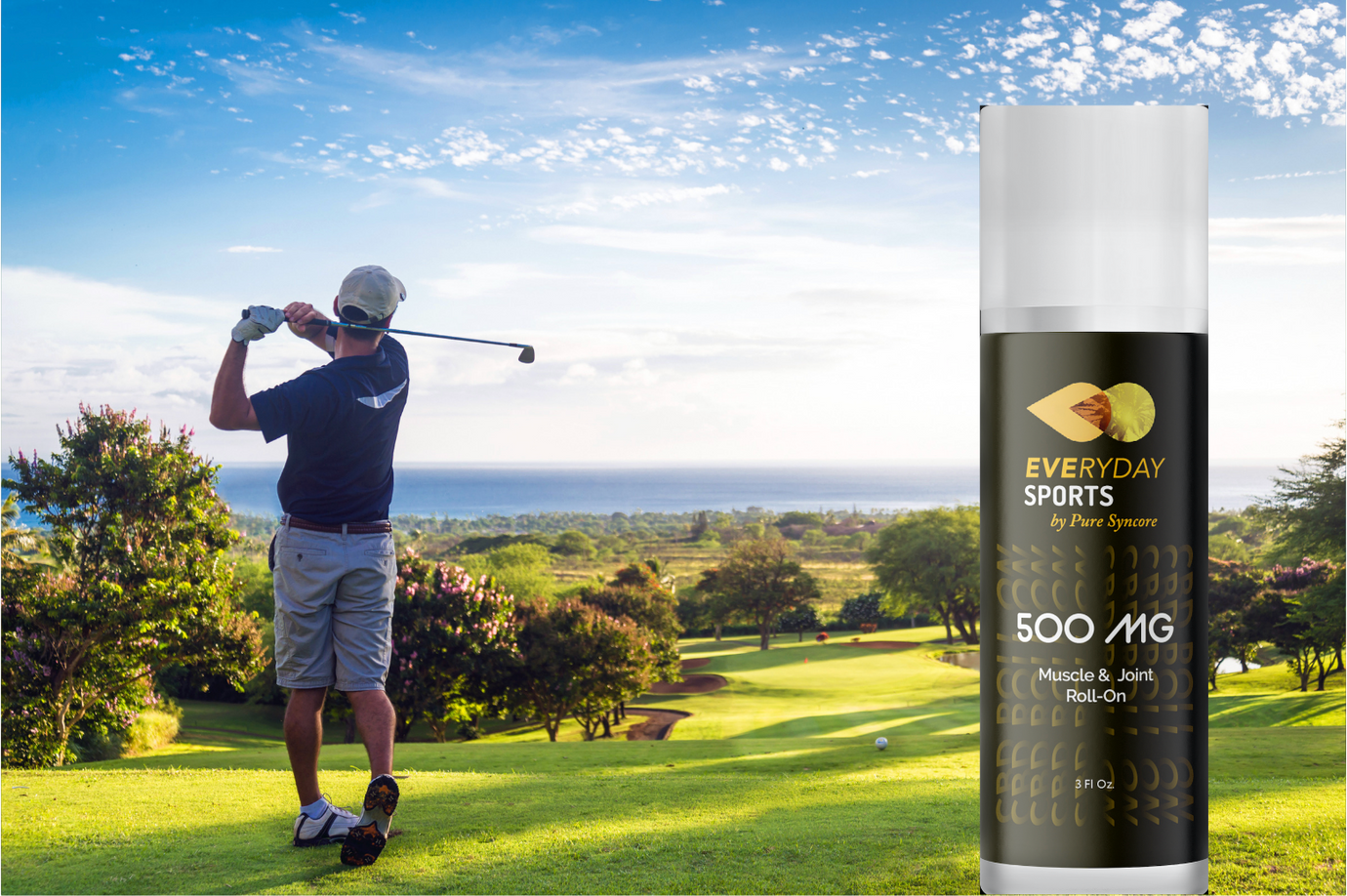 Roll-On Natural recovery solution for Golfers